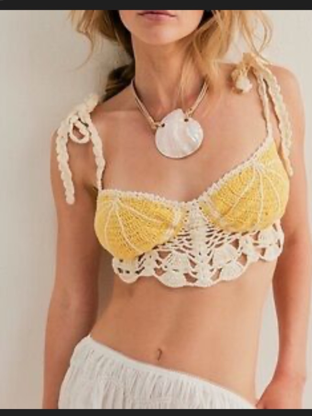 Free People Sweet On You Crochet Bra Top- Size Small